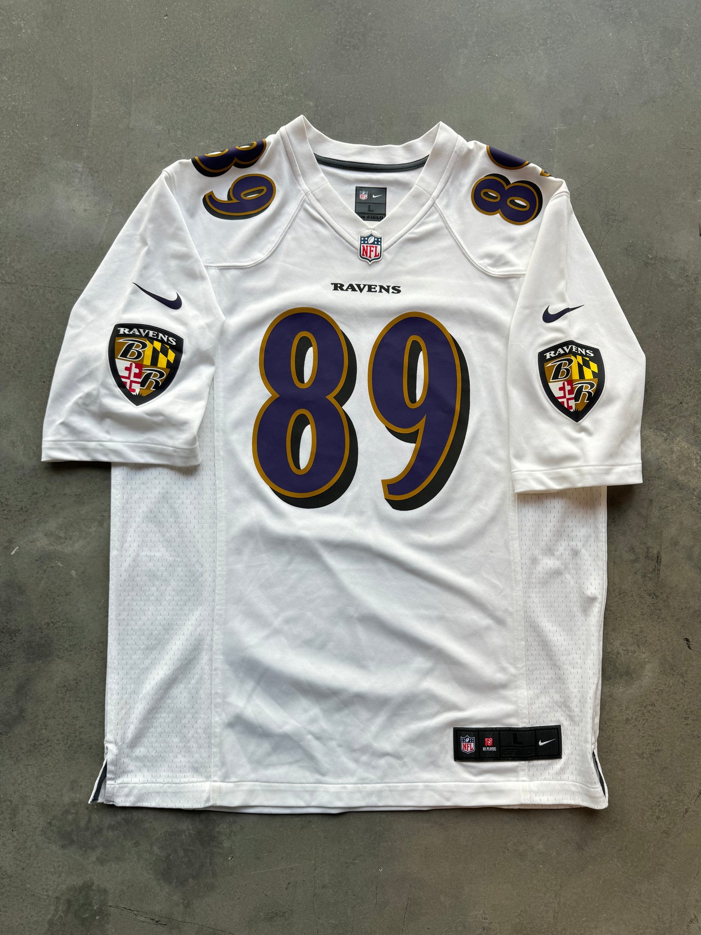 2014 Baltimore Ravens Steve Smith White Nike NFL Jersey (Large)