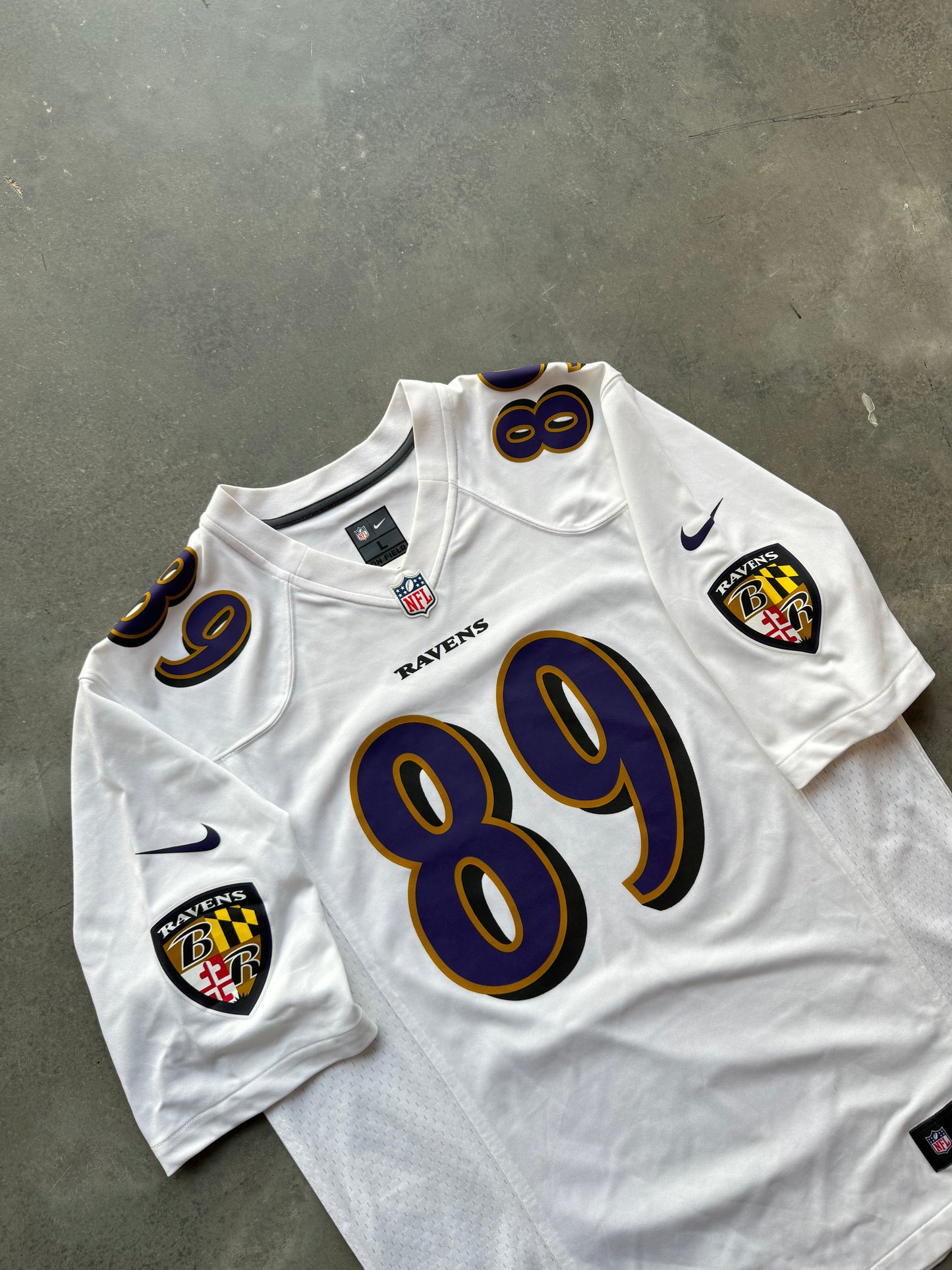 2014 Baltimore Ravens Steve Smith White Nike NFL Jersey (Large)