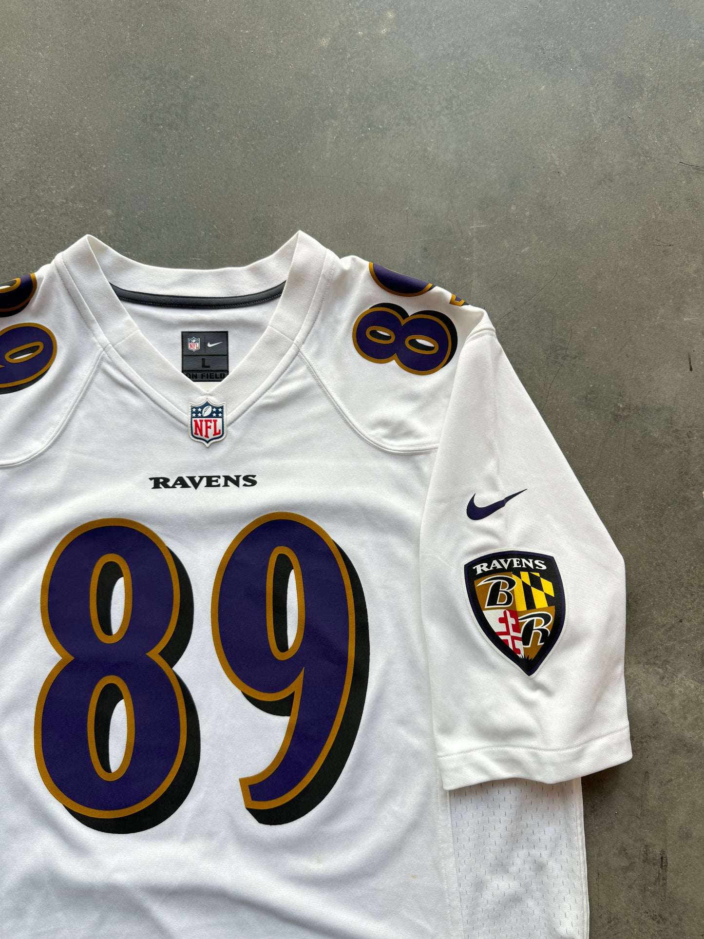 2014 Baltimore Ravens Steve Smith White Nike NFL Jersey (Large)