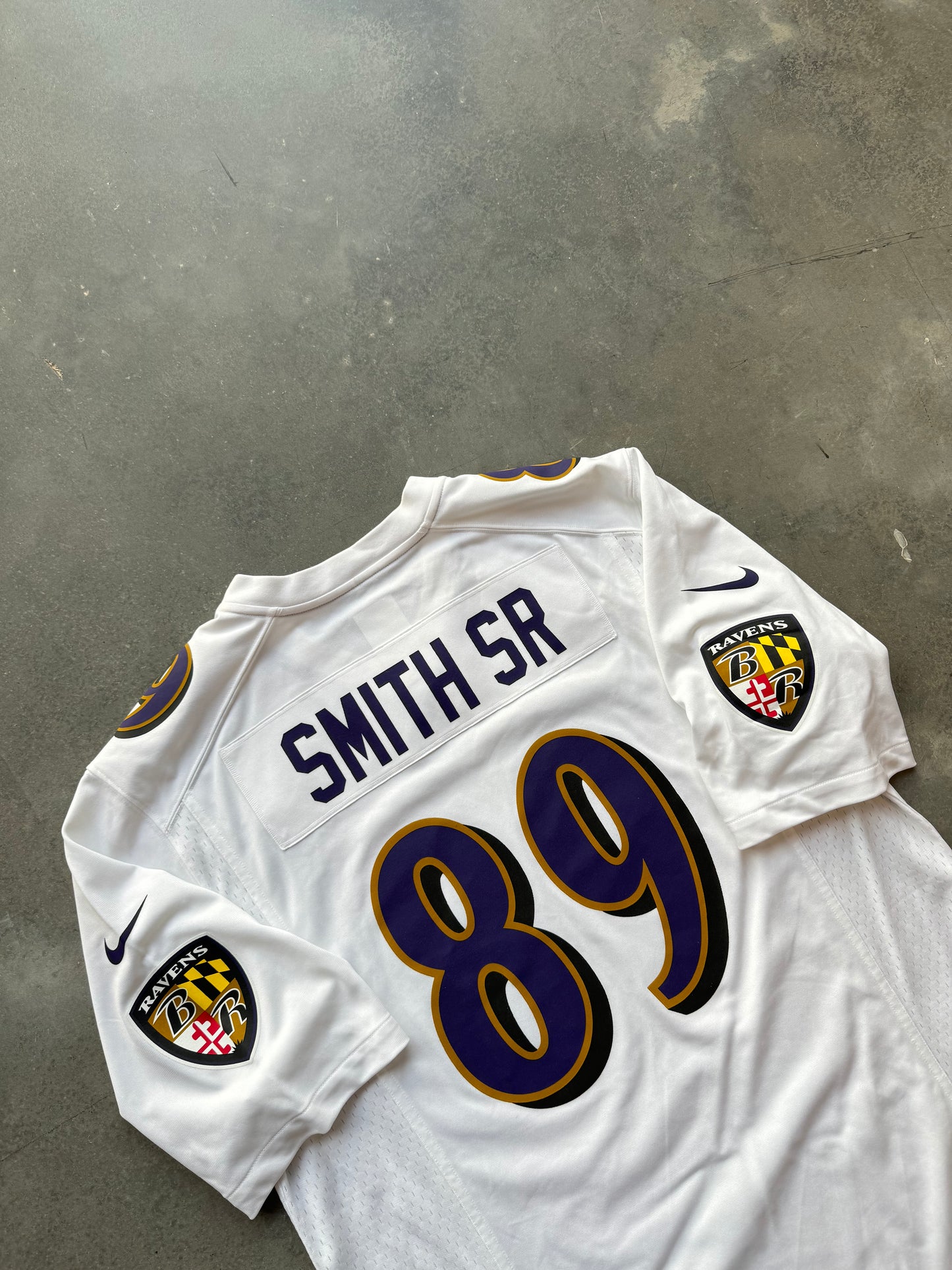 2014 Baltimore Ravens Steve Smith White Nike NFL Jersey (Large)