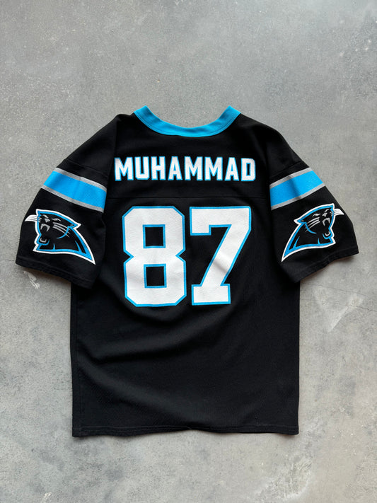 90’s Carolina Panthers Muhsin Muhammad Vintage Black Logo Athletic NFL Jersey (Youth Large)