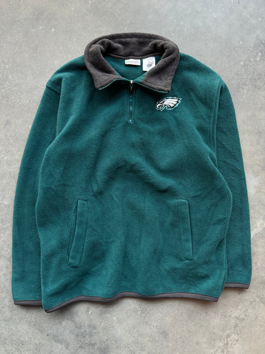 00’s Philadelphia Eagles Vintage Reebok Midnight Green Fleece NFL Pullover (Medium)