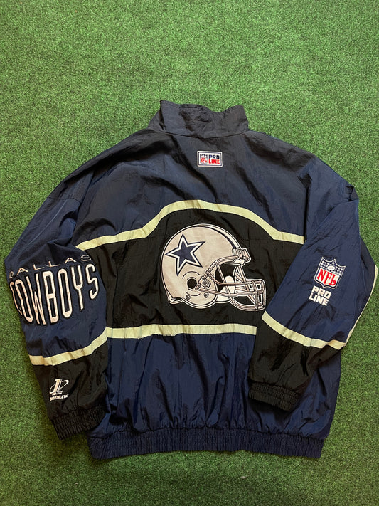 90’s Dallas Cowboys Vintage Logo Athletic NFL Spellout Windbreaker Jacket (XXXL)