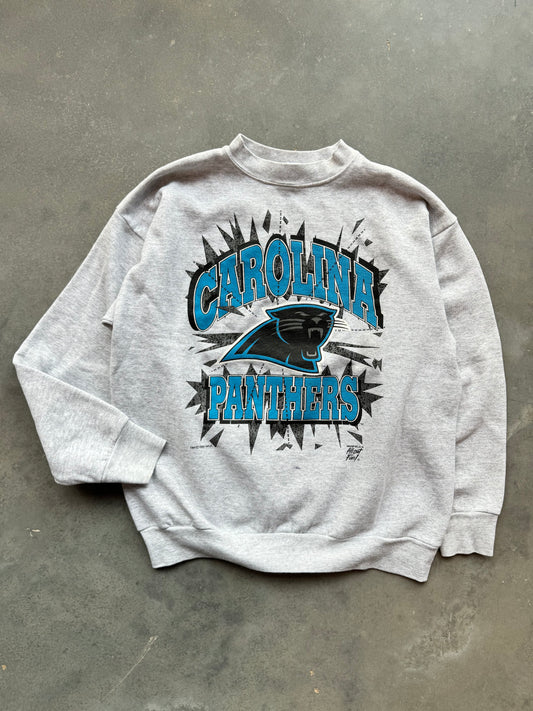 1993 Carolina Panthers Vintage Burst Logo Heather Grey NFL Crewneck (XL)