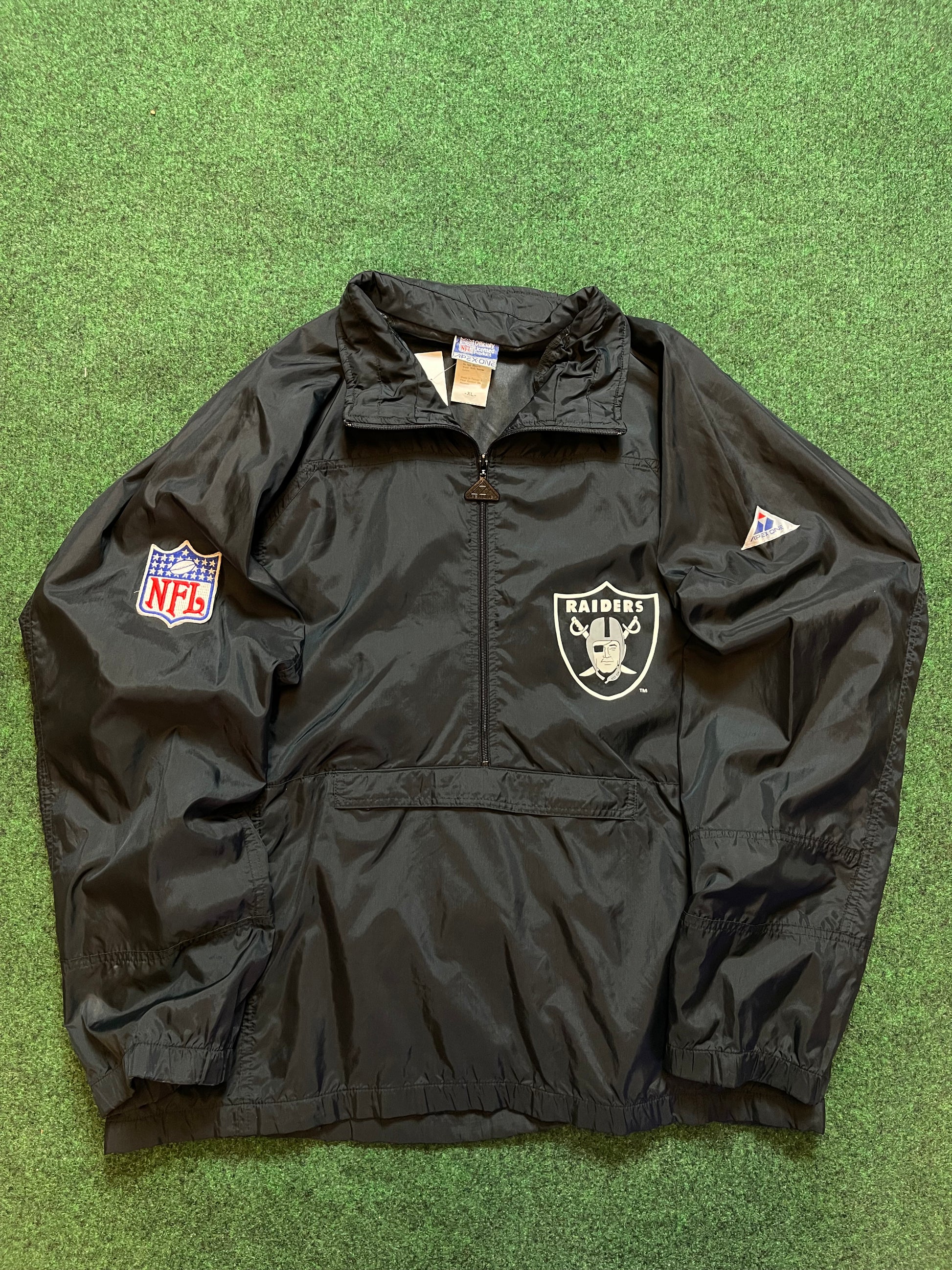 90’s Oakland Raiders Vintage Apex One Half Zip NFL Windbreaker Jacket