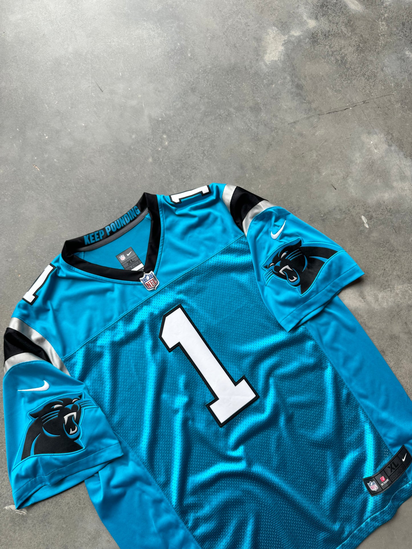 2017 Carolina Panthers Cam Newton Nike Blue Alternate Limited Authentic Stitched NFL Jersey (XL)