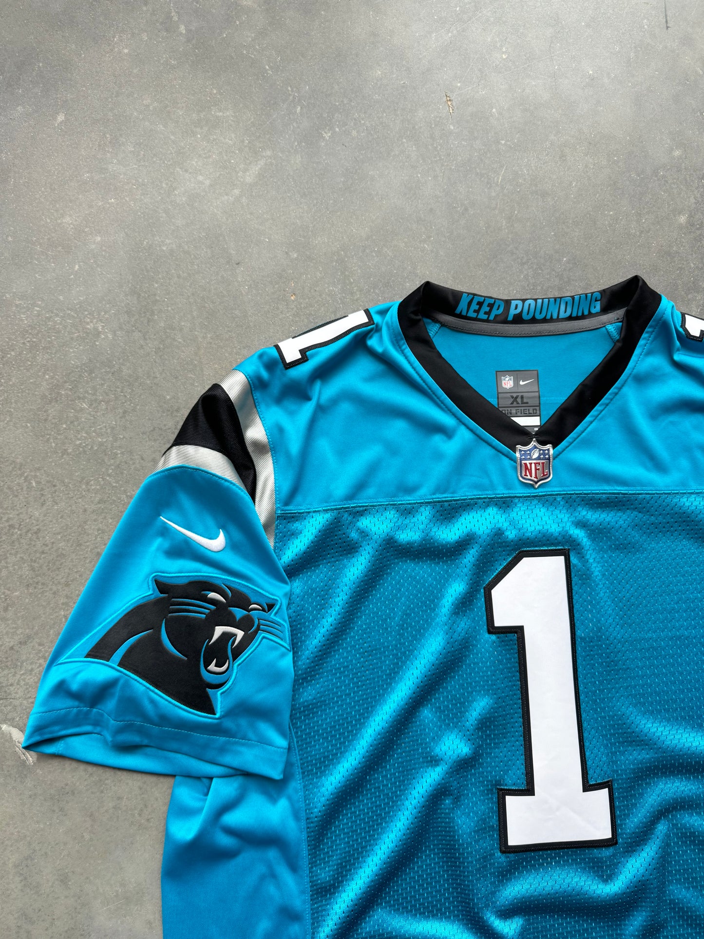 2017 Carolina Panthers Cam Newton Nike Blue Alternate Limited Authentic Stitched NFL Jersey (XL)