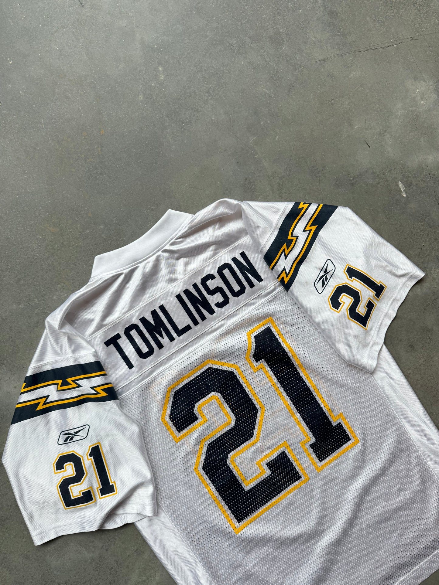 00’s San Diego Chargers LaDainian Tomlinson Vintage White Reebok NFL Jersey (Small)