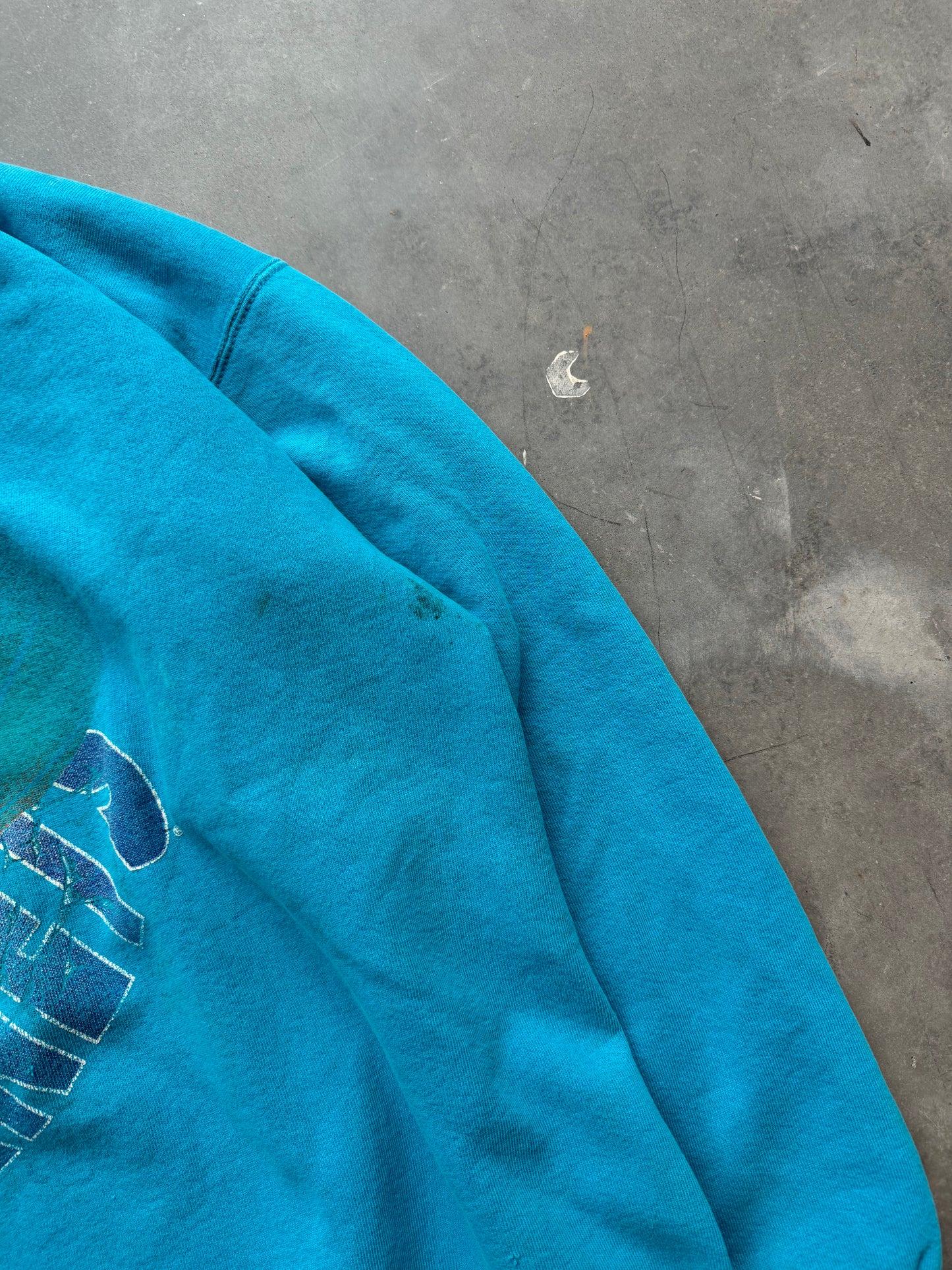 90’s Charlotte Hornets Vintage Zubaz Distressed Teal NBA Crewneck (XL)