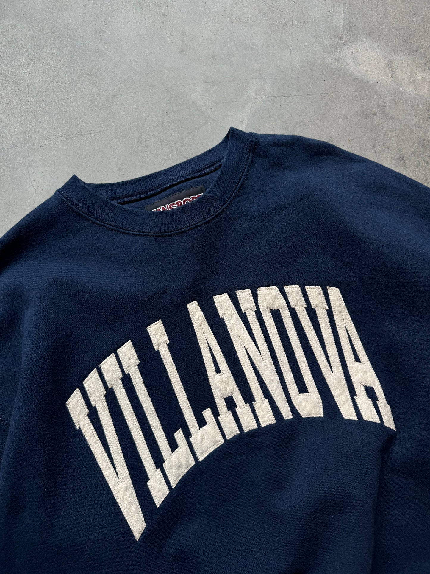 90’s Villanova Wildcats Vintage Arch Block Letter Spellout Heavyweight College Crewneck (XXL)