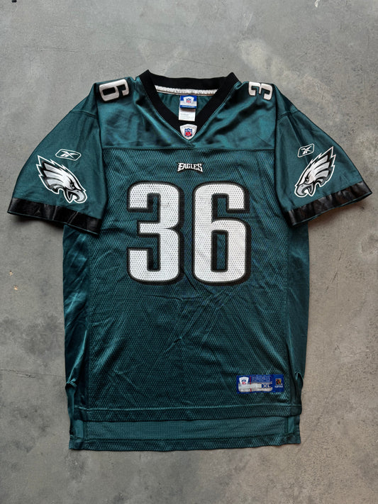 00’s Philadelphia Eagles Brian Westbrook Vintage Reebok Midnight Green NFL Jersey (Youth XL)