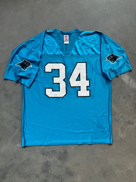 00’s Carolina Panthers DeAngelo Williams Vintage Electric Blue NFL Jersey (XL)