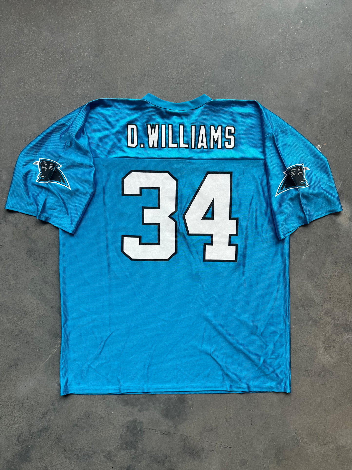 00’s Carolina Panthers DeAngelo Williams Vintage Electric Blue NFL Jersey (XL)