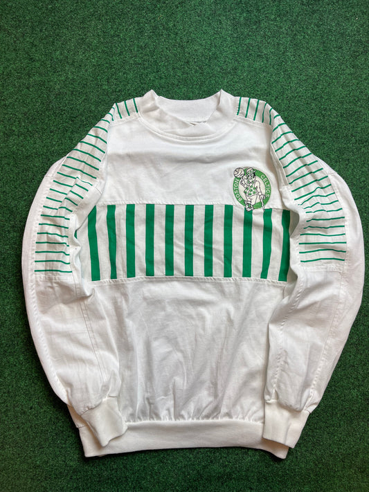 80’s Boston Celtics Vintage Pinstriped Diadora NBA Crewneck (Large)