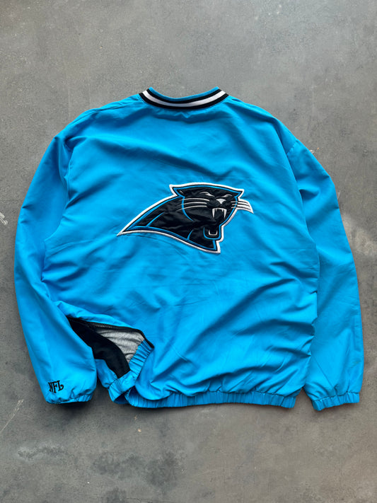 00’s Carolina Panthers Vintage Cat Scratch Font Electric Blue NFL Pullover (XL)