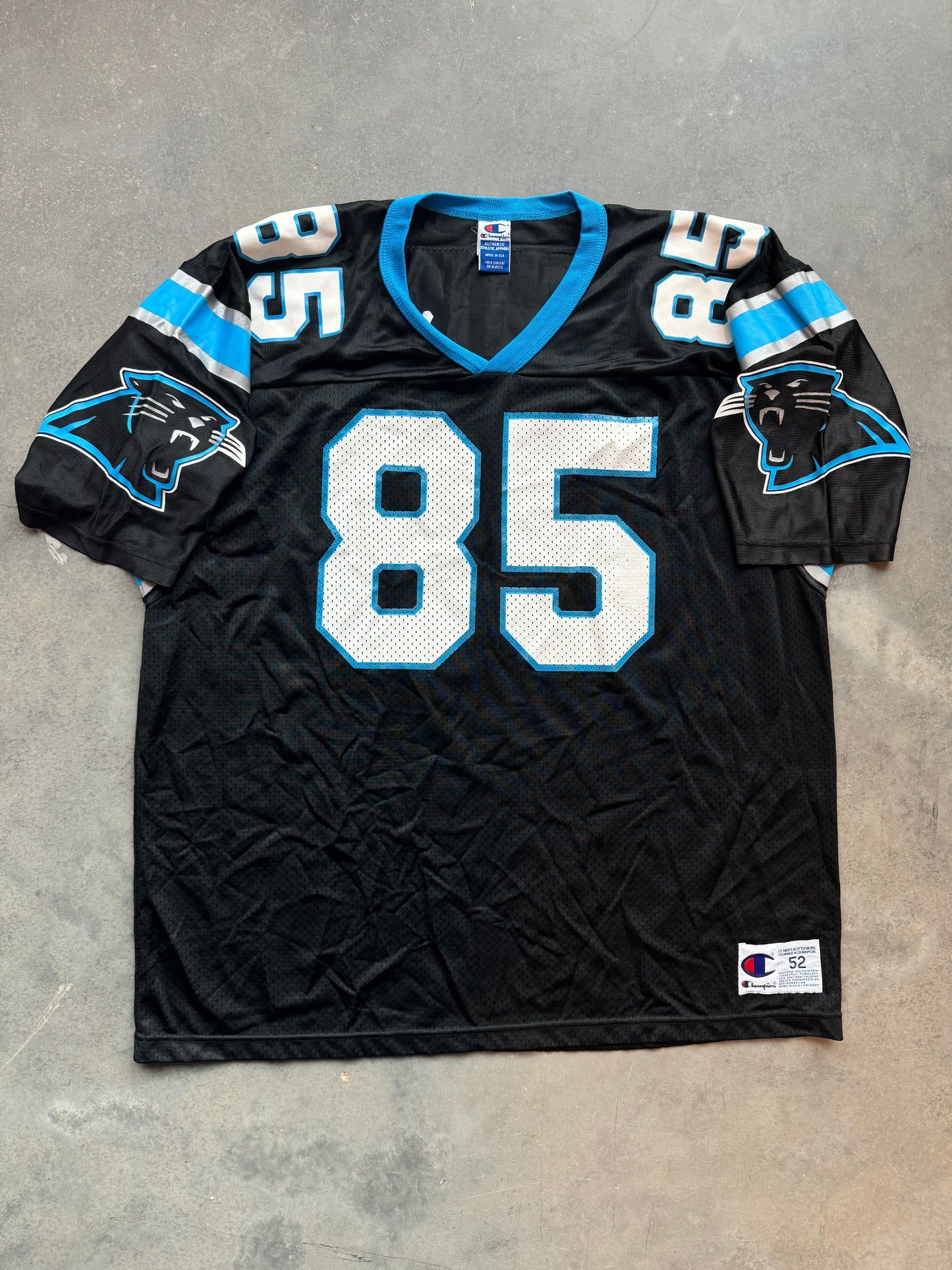 90’s Carolina Panthers Wesley Walls Vintage Black Champion NFL Jersey (52/XXL)