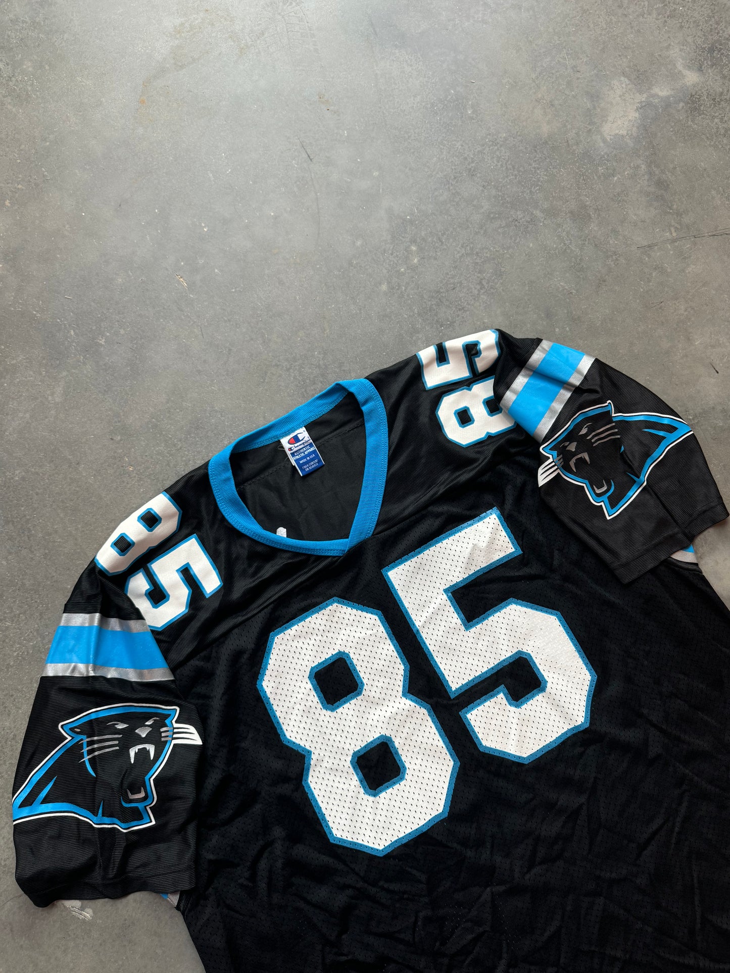 90’s Carolina Panthers Wesley Walls Vintage Black Champion NFL Jersey (52/XXL)