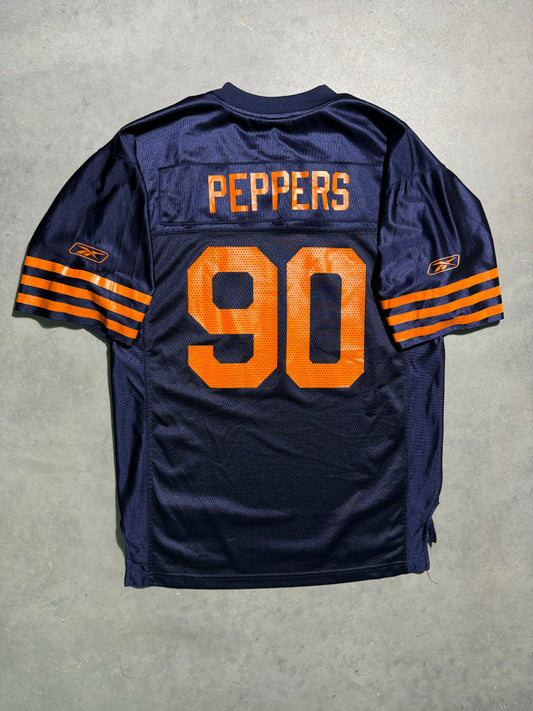 00’s Chicago Bears Julius Peppers Vintage Navy Blue Reebok Throwback NFL Jersey (Large)