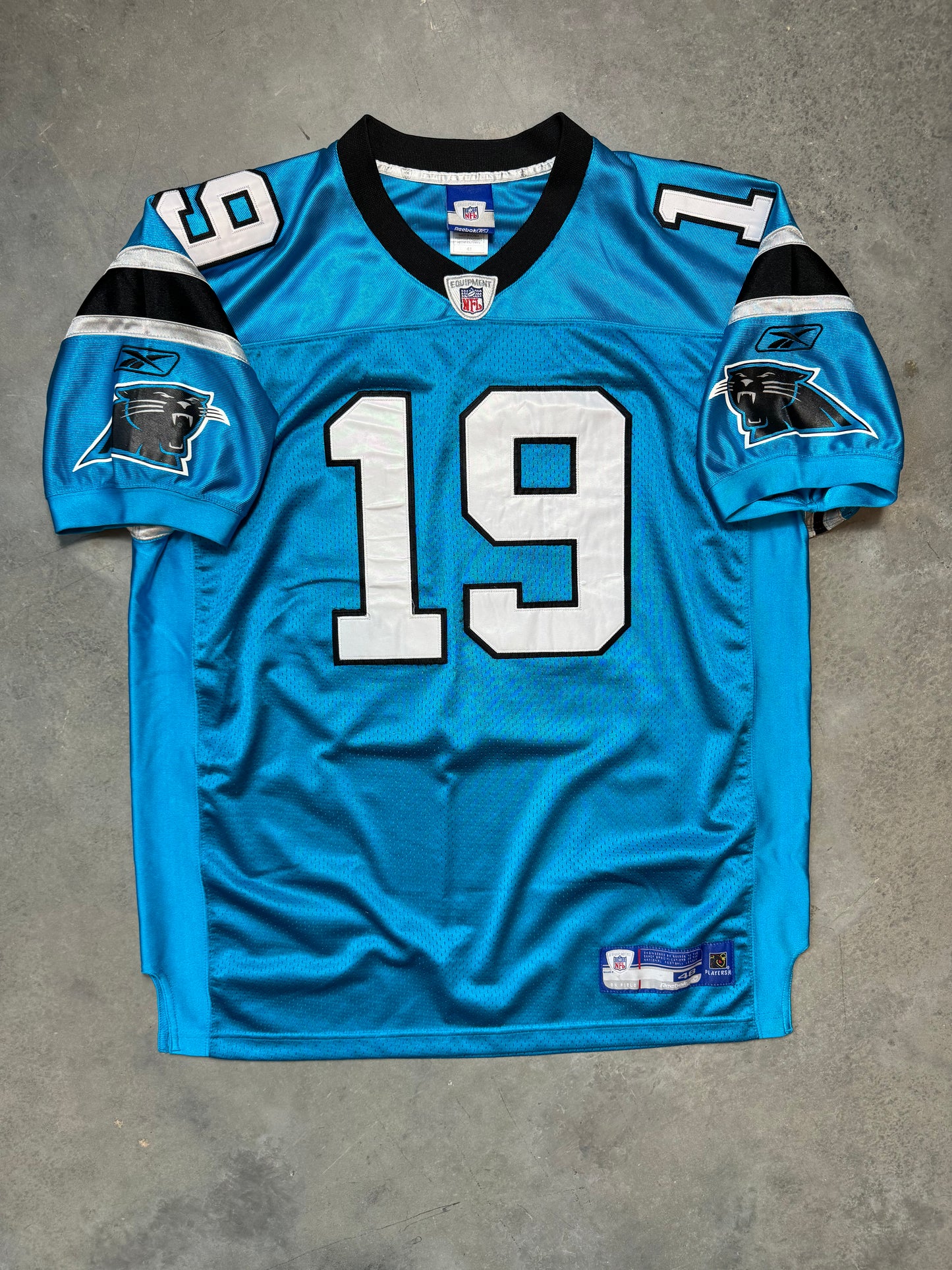 2006 Carolina Panthers Keyshawn Johnson Vintage Alternate Blue Reebok Stitched On Field Authentic NFL Jersey (48/XL)