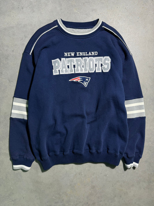 90’s New England Patriots Vintage Navy Blue Lee Sport Ribbed Heavyweight NFL Crewneck (XXL)