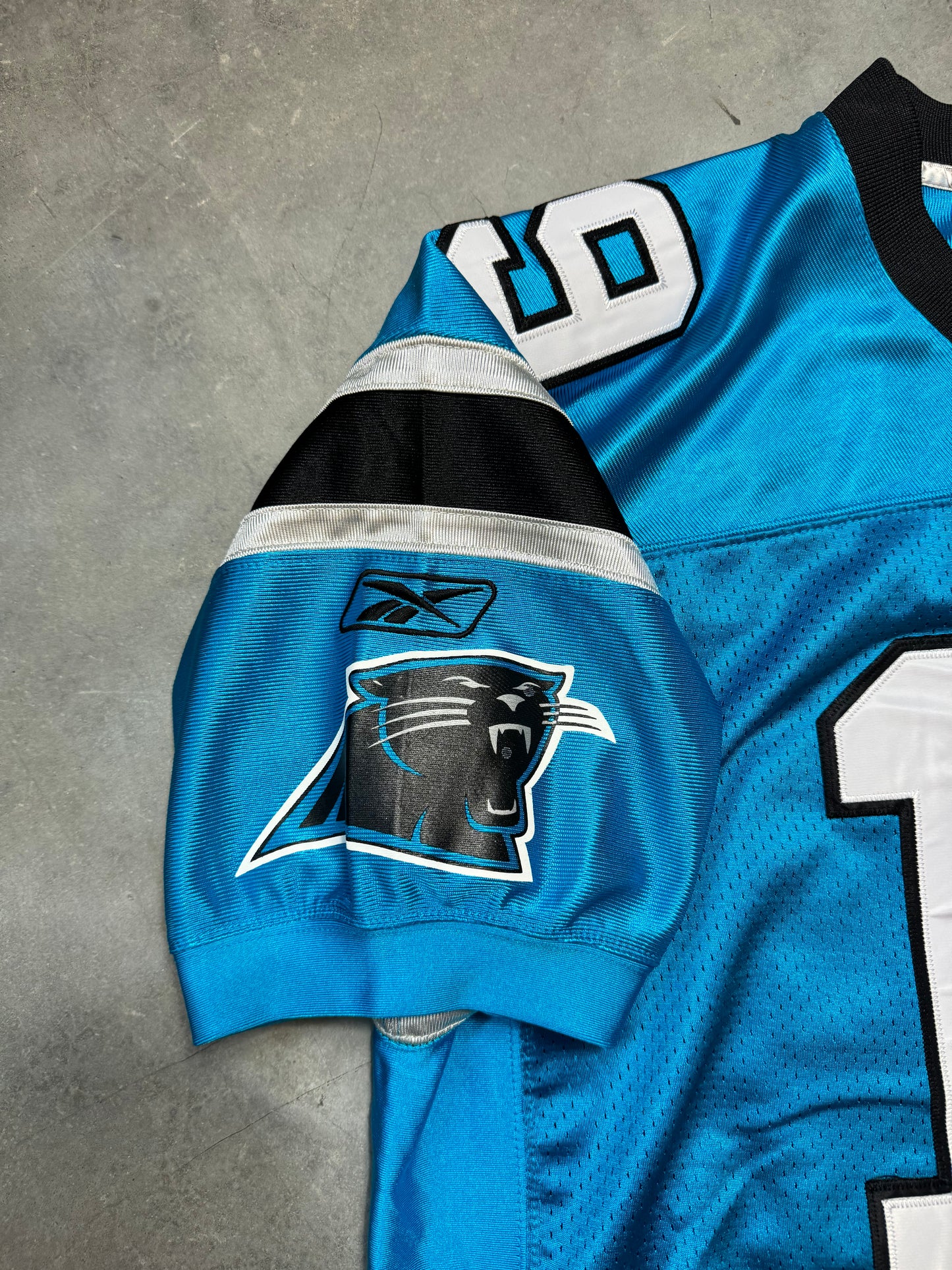 2006 Carolina Panthers Keyshawn Johnson Vintage Alternate Blue Reebok Stitched On Field Authentic NFL Jersey (48/XL)