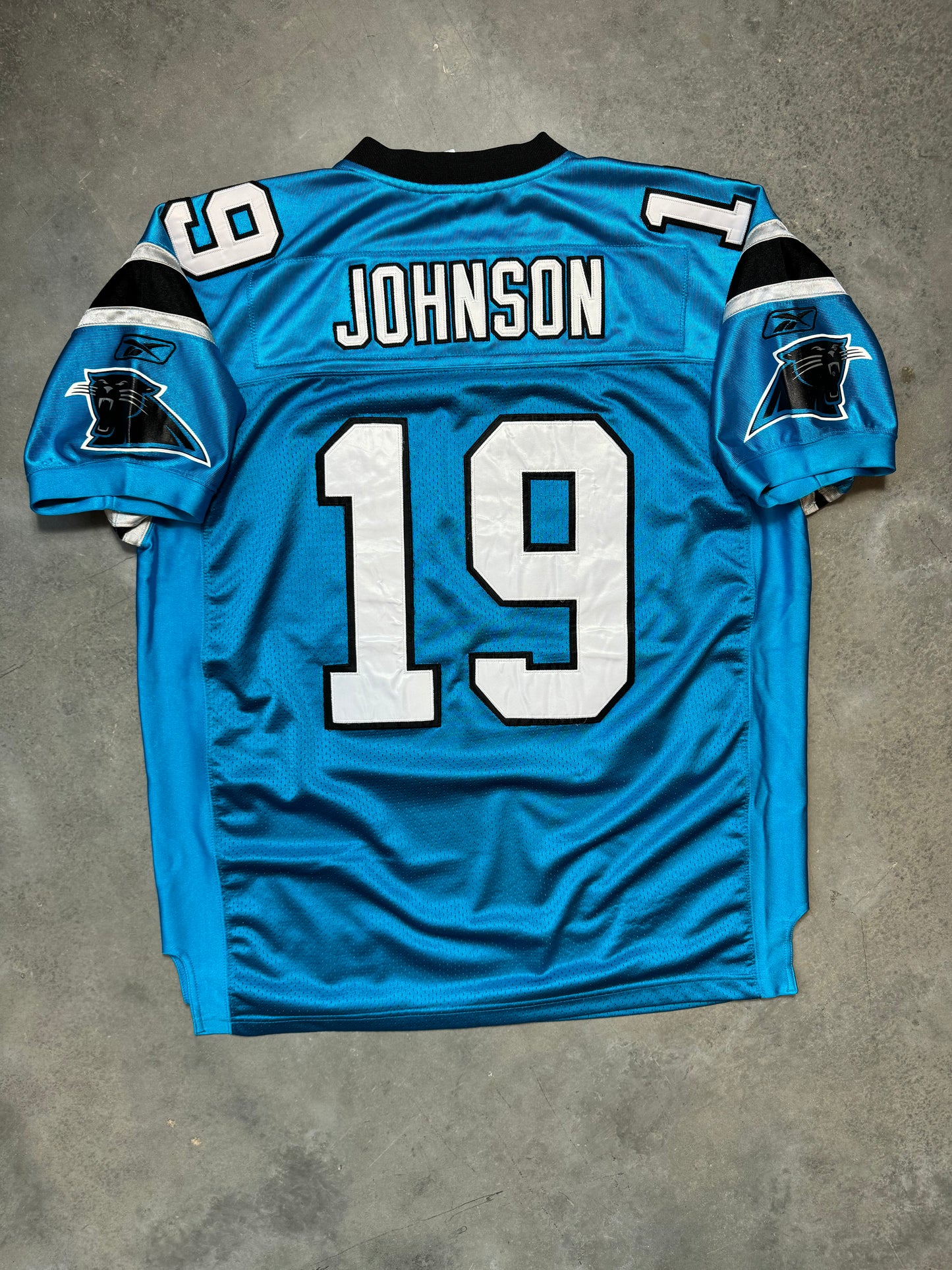 2006 Carolina Panthers Keyshawn Johnson Vintage Alternate Blue Reebok Stitched On Field Authentic NFL Jersey (48/XL)