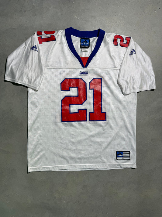 00’s New York Giants Tiki Barber Vintage White Adidas NFL Jersey (Large)