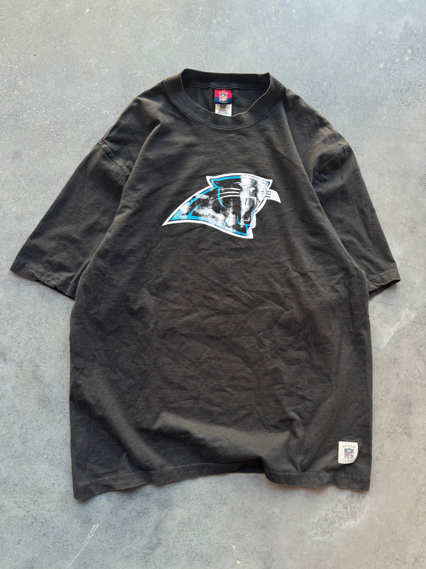 2003 Carolina Panthers Vintage Reebok Gridiron Collection Reflective Logo NFL Tee (XL)