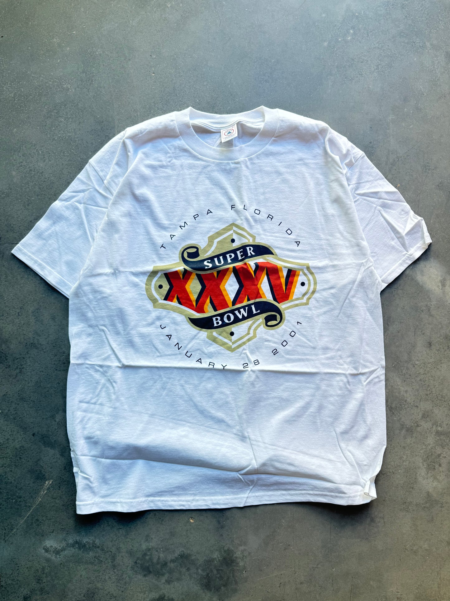 2001 Super Bowl XXXV Vintage Big Logo NFL Tee - Deadstock (XL)