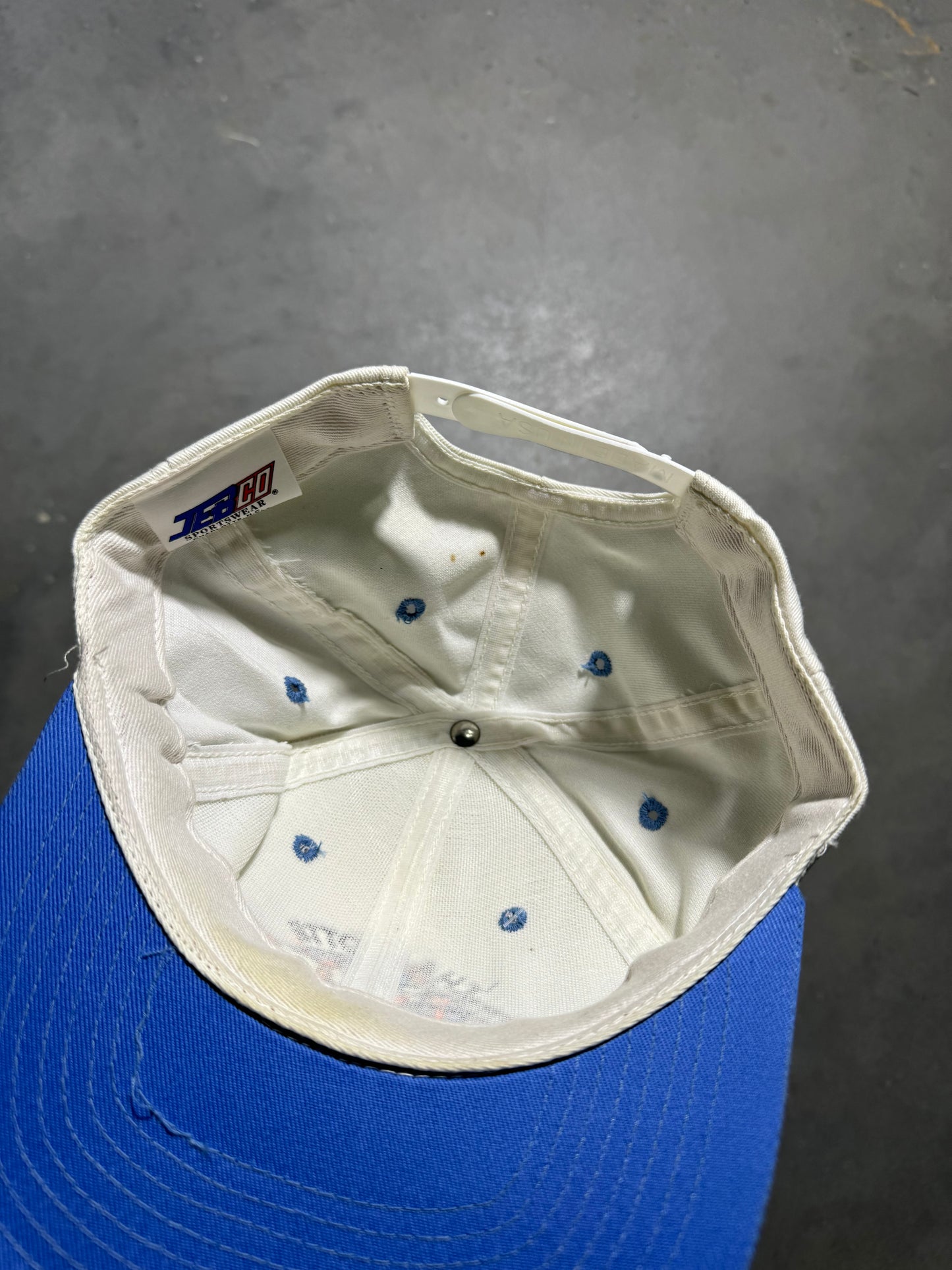 90’s Charlotte Checkers Vintage White Plain Logo ECHL Hockey Snapback Hat (OSFA)