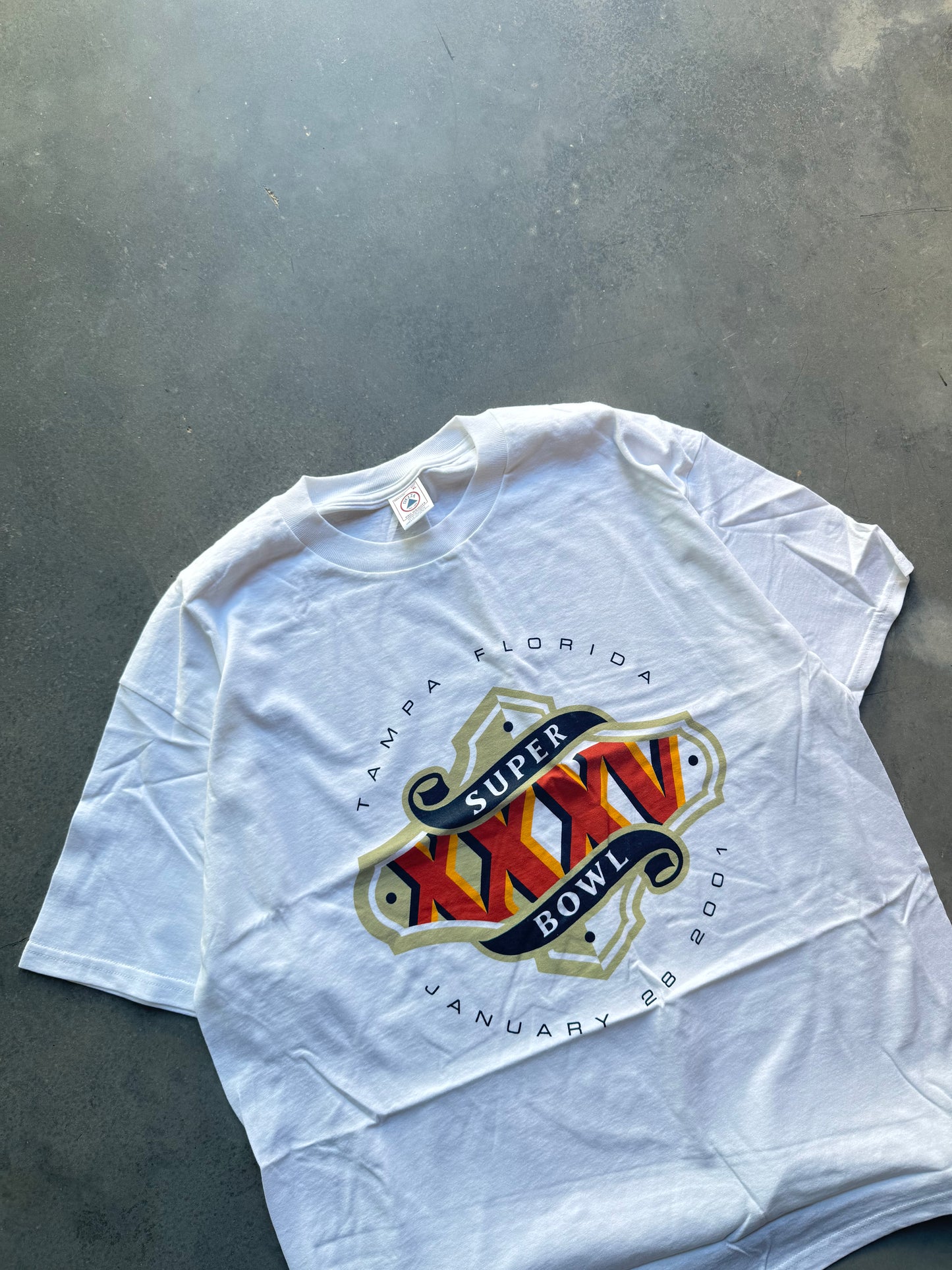 2001 Super Bowl XXXV Vintage Big Logo NFL Tee - Deadstock (XL)