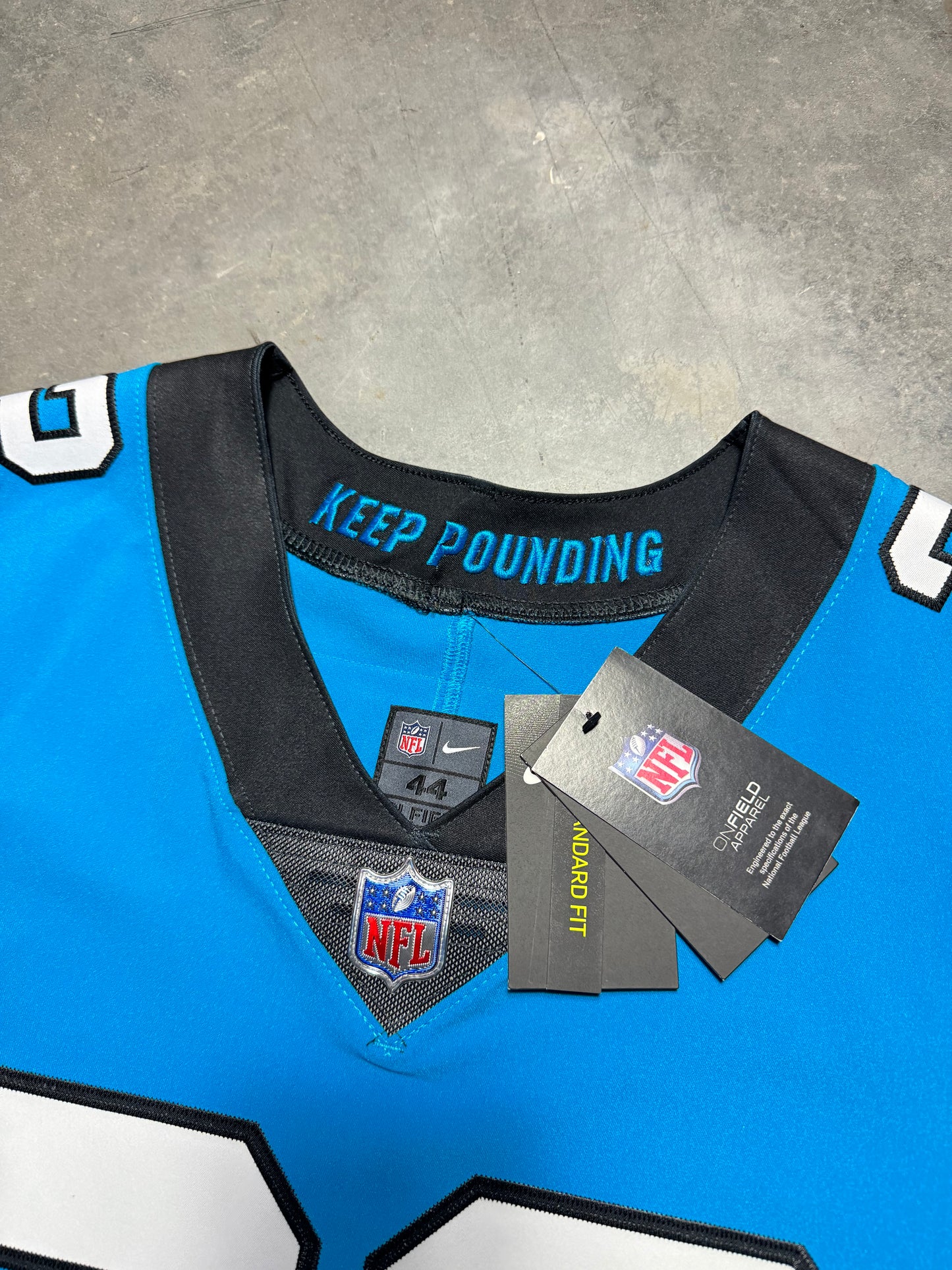 2021 Carolina Panthers Christian McCaffrey Nike Blue Alternate Vapor FUSE Elite On Field Stitched Authentic NFL Jersey - Deadstock (44/Large)