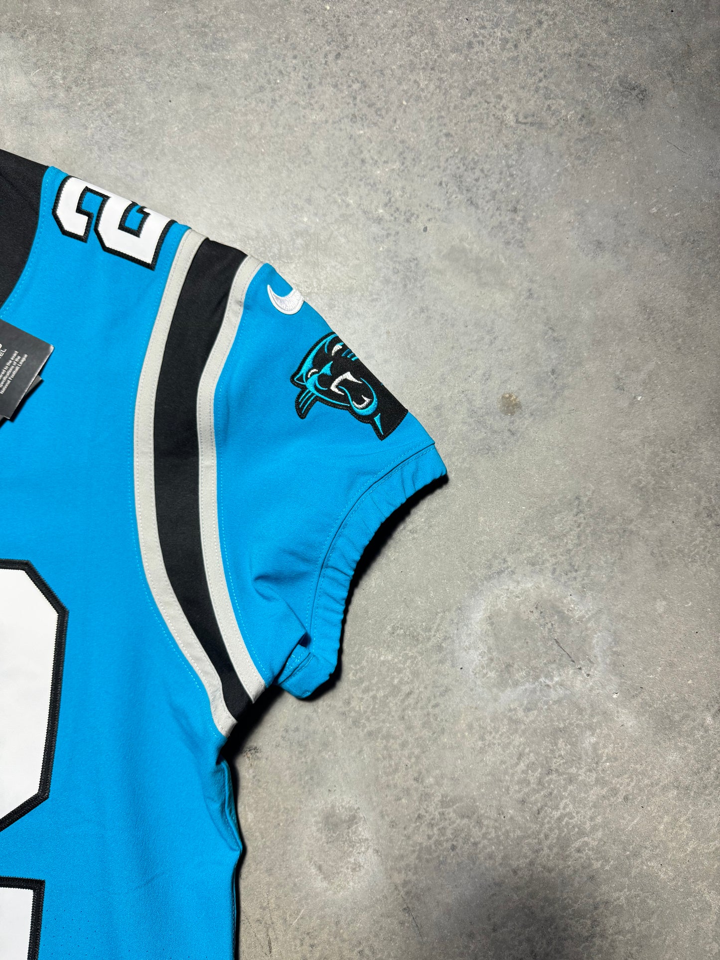 2021 Carolina Panthers Christian McCaffrey Nike Blue Alternate Vapor FUSE Elite On Field Stitched Authentic NFL Jersey - Deadstock (44/Large)