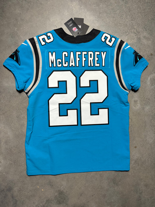 2021 Carolina Panthers Christian McCaffrey Nike Blue Alternate Vapor FUSE Elite On Field Stitched Authentic NFL Jersey - Deadstock (44/Large)