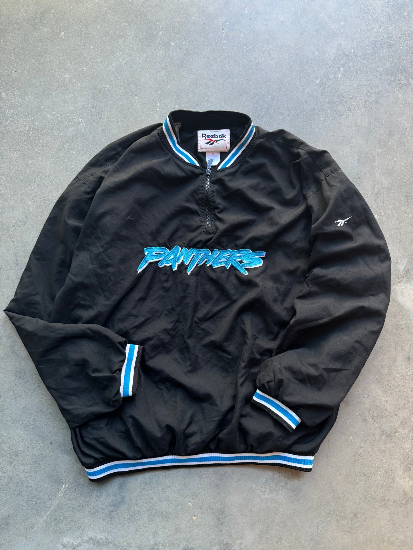 1996 Carolina Panthers Vintage Reebok Cat Scratch Font Embroidered NFL Pullover (XL)