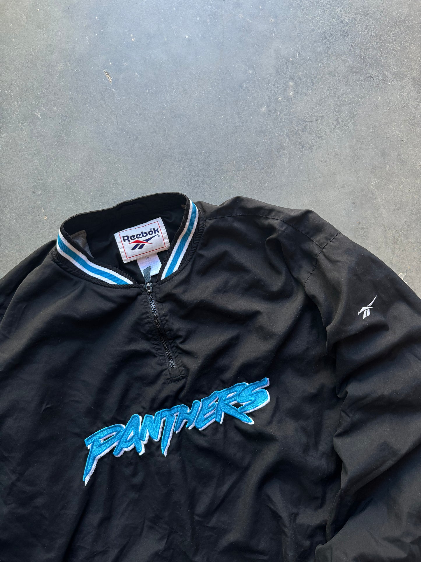 1996 Carolina Panthers Vintage Reebok Cat Scratch Font Embroidered NFL Pullover (XL)