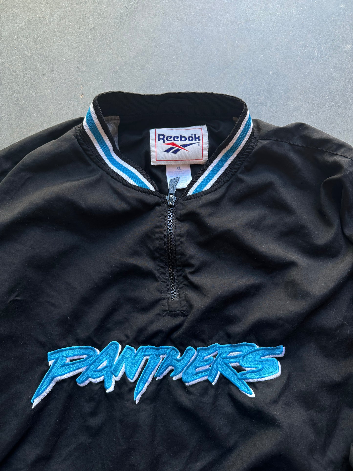 1996 Carolina Panthers Vintage Reebok Cat Scratch Font Embroidered NFL Pullover (XL)