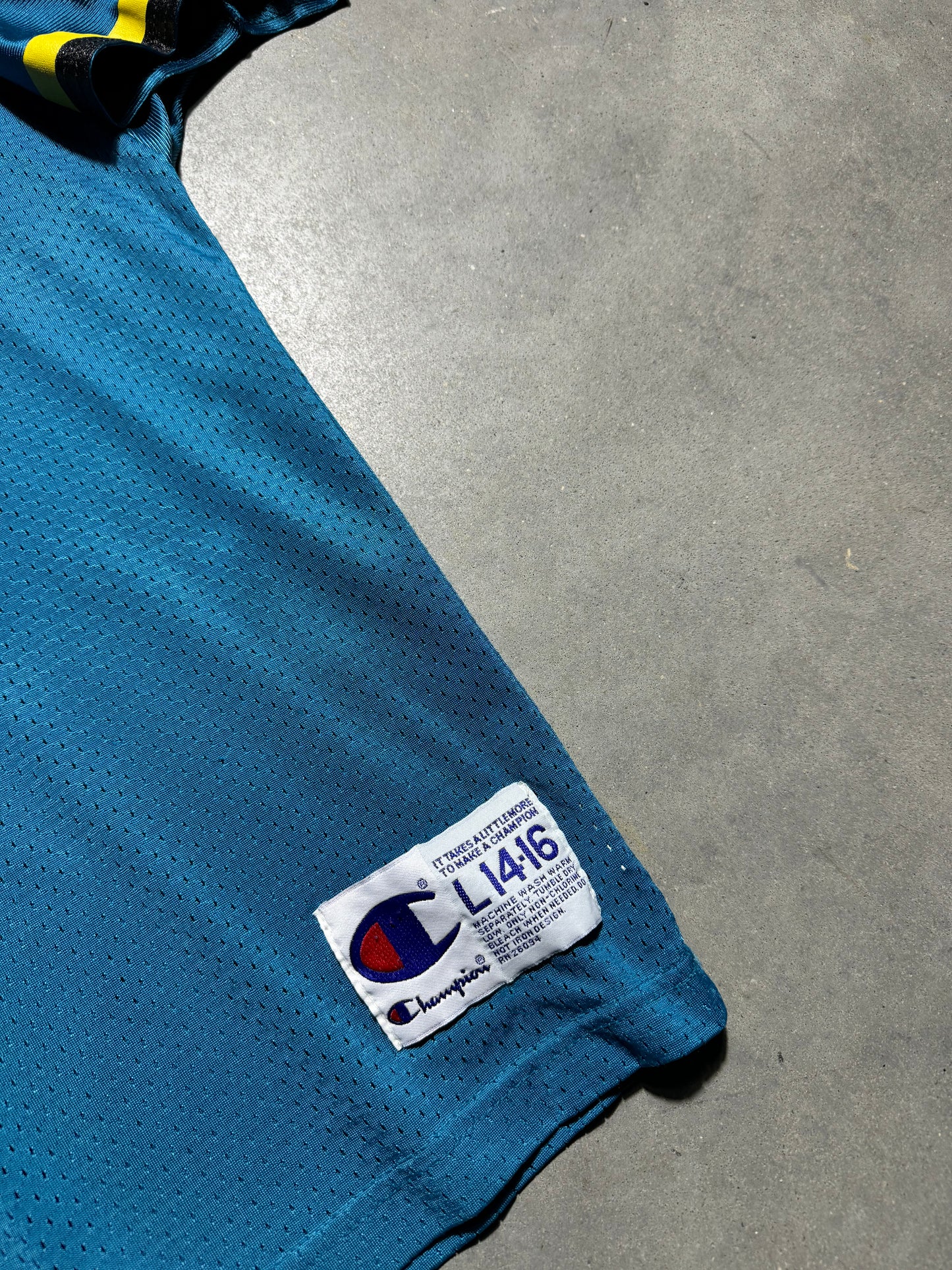 90’s Jacksonville Jaguars Fred Taylor Vintage Teal Prowler Logo Champion NFL Jersey (Youth Large)