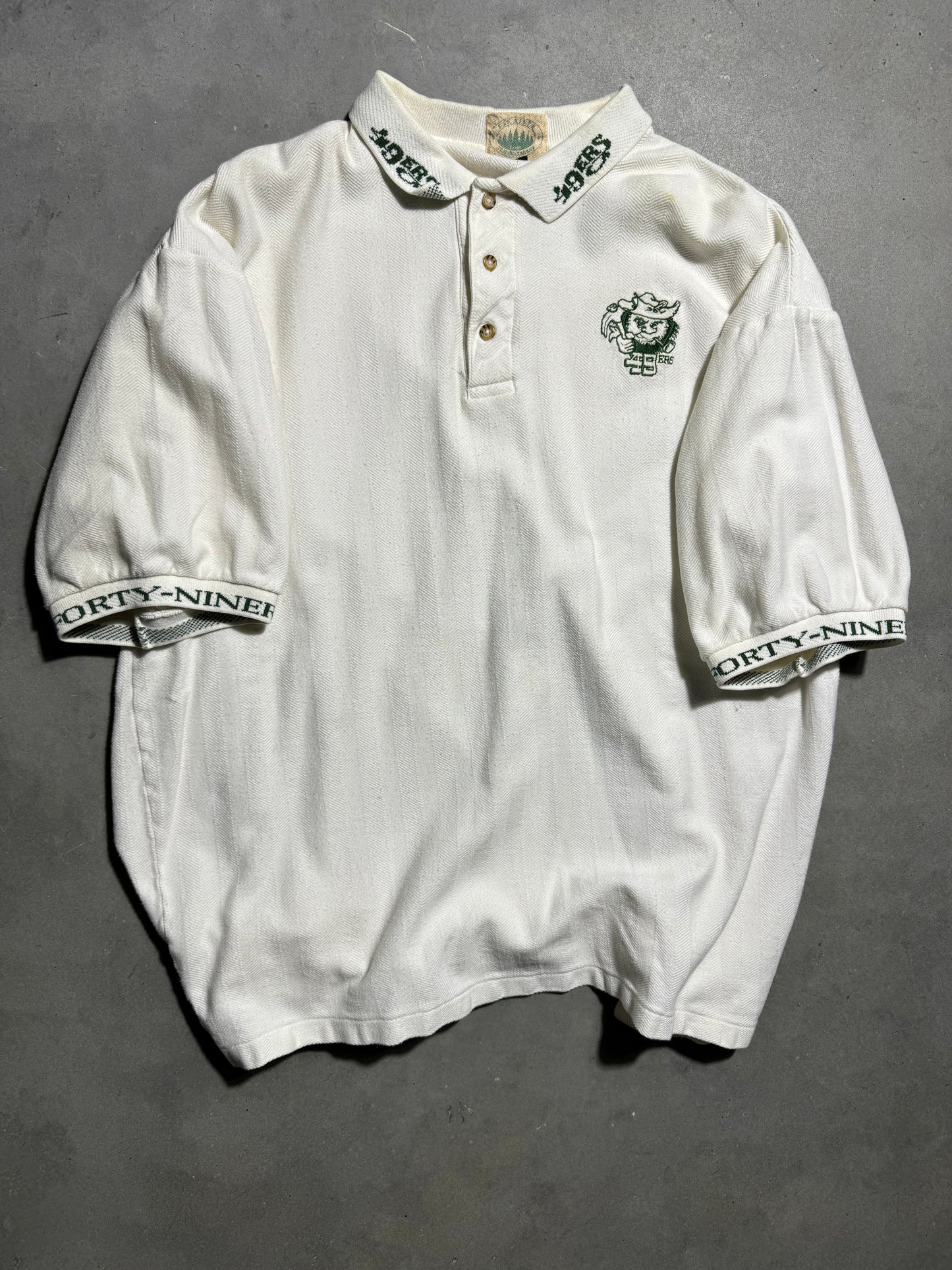 90’s UNC Charlotte 49ers Vintage Norm Logo Embroidered College Golf Polo Shirt (XL)