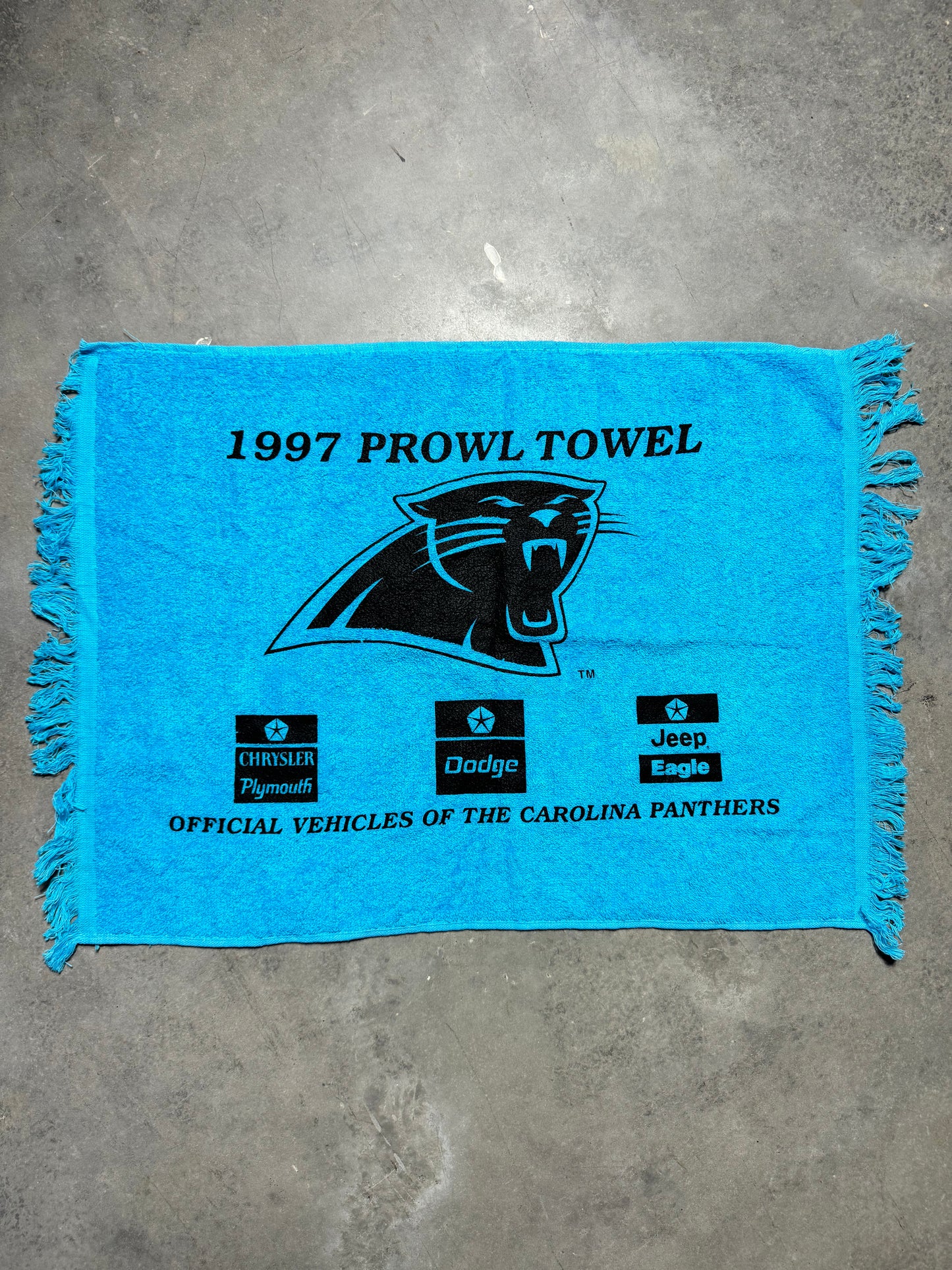 1997 Carolina Panthers Vintage Fan Cotton Display Prowl Towel