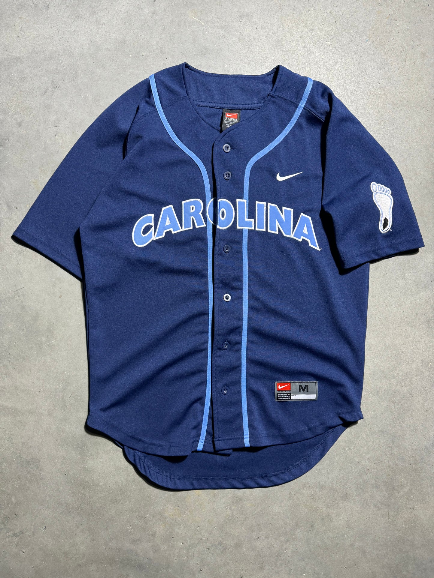 00’s UNC Carolina Tarheels Vintage Navy Blue Nike College Baseball Jersey (Medium)