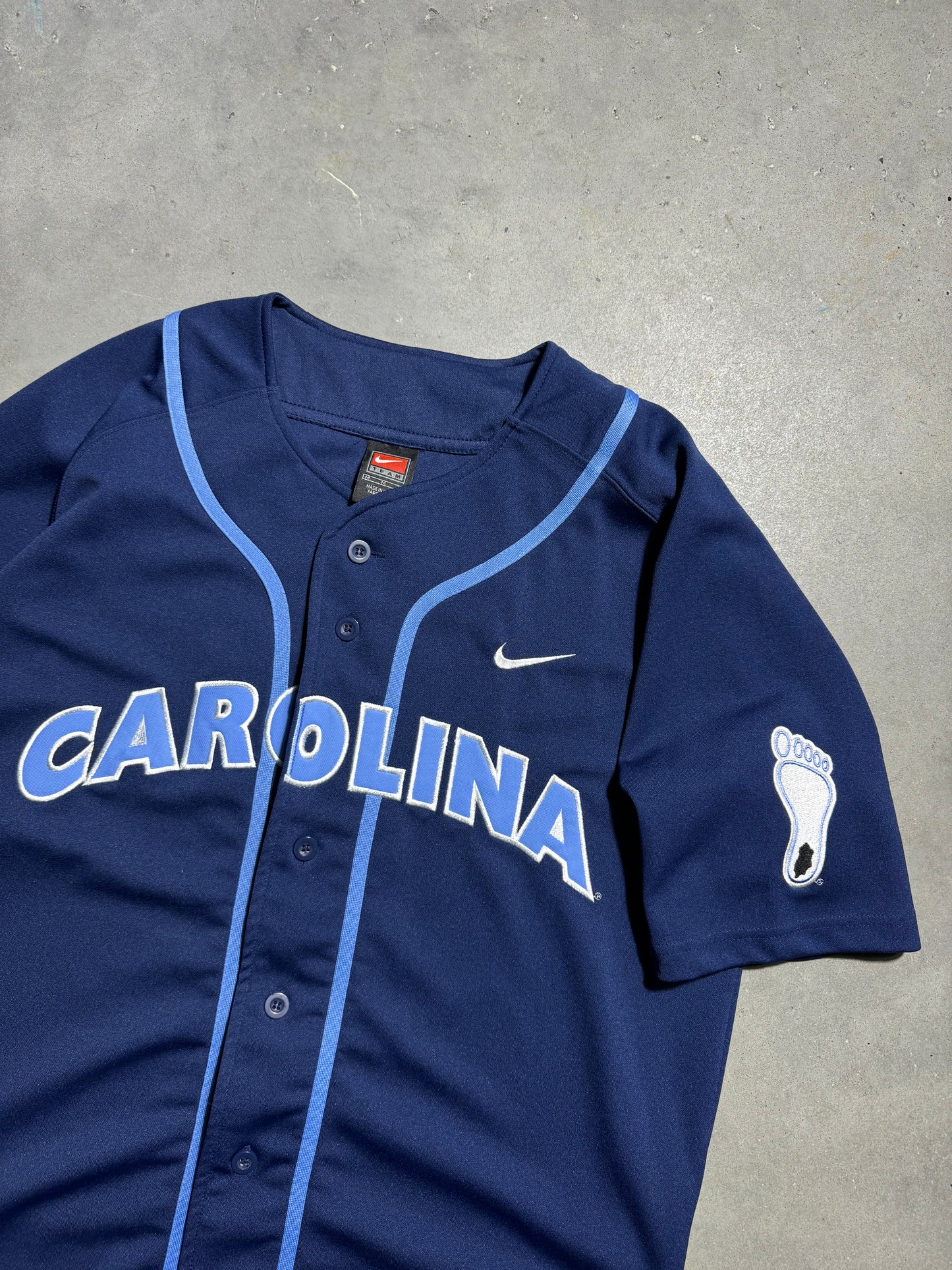 00’s UNC Carolina Tarheels Vintage Navy Blue Nike College Baseball Jersey (Medium)