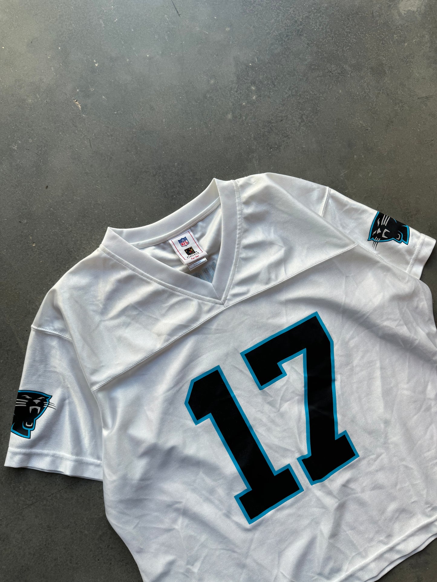 00’s Carolina Panthers Jake Delhomme Vintage Women’s White NFL Jersey (Women’s XL)