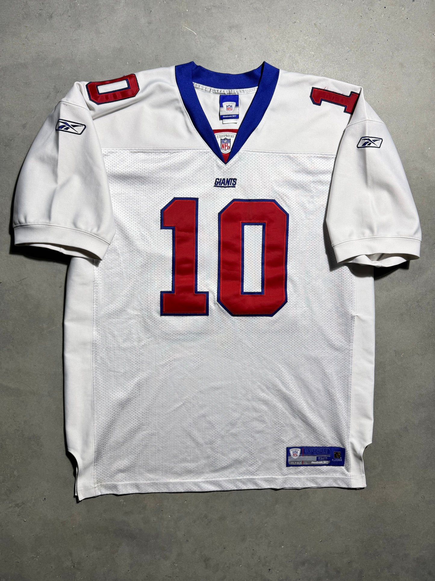 2004 New York Giants Eli Manning Vintage White Reebok Rookie Season Fully Embroidered On Field Authentic NFL Jersey (52/XXL)