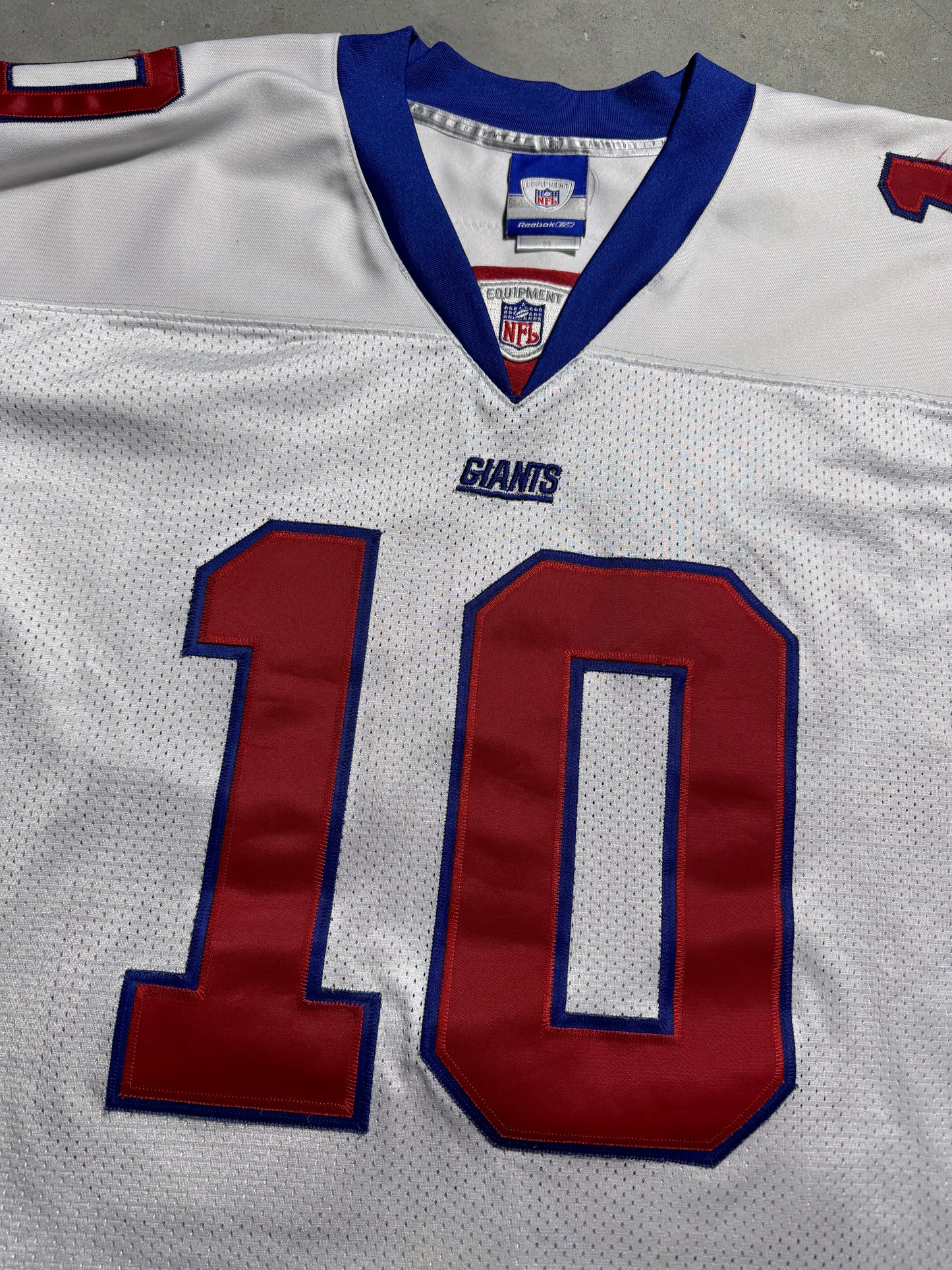 2004 New York Giants Eli Manning Vintage White Reebok Rookie Season Fully Embroidered On Field Authentic NFL Jersey (52/XXL)