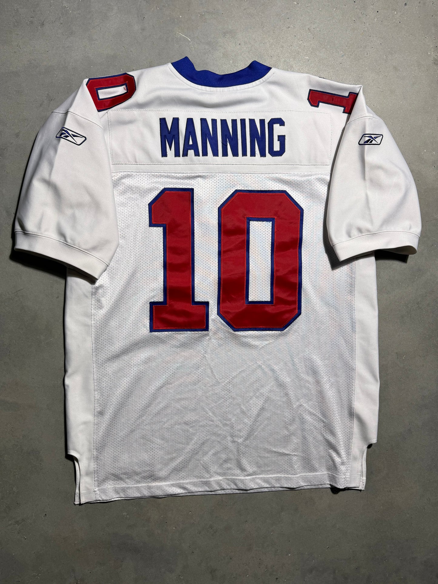 2004 New York Giants Eli Manning Vintage White Reebok Rookie Season Fully Embroidered On Field Authentic NFL Jersey (52/XXL)