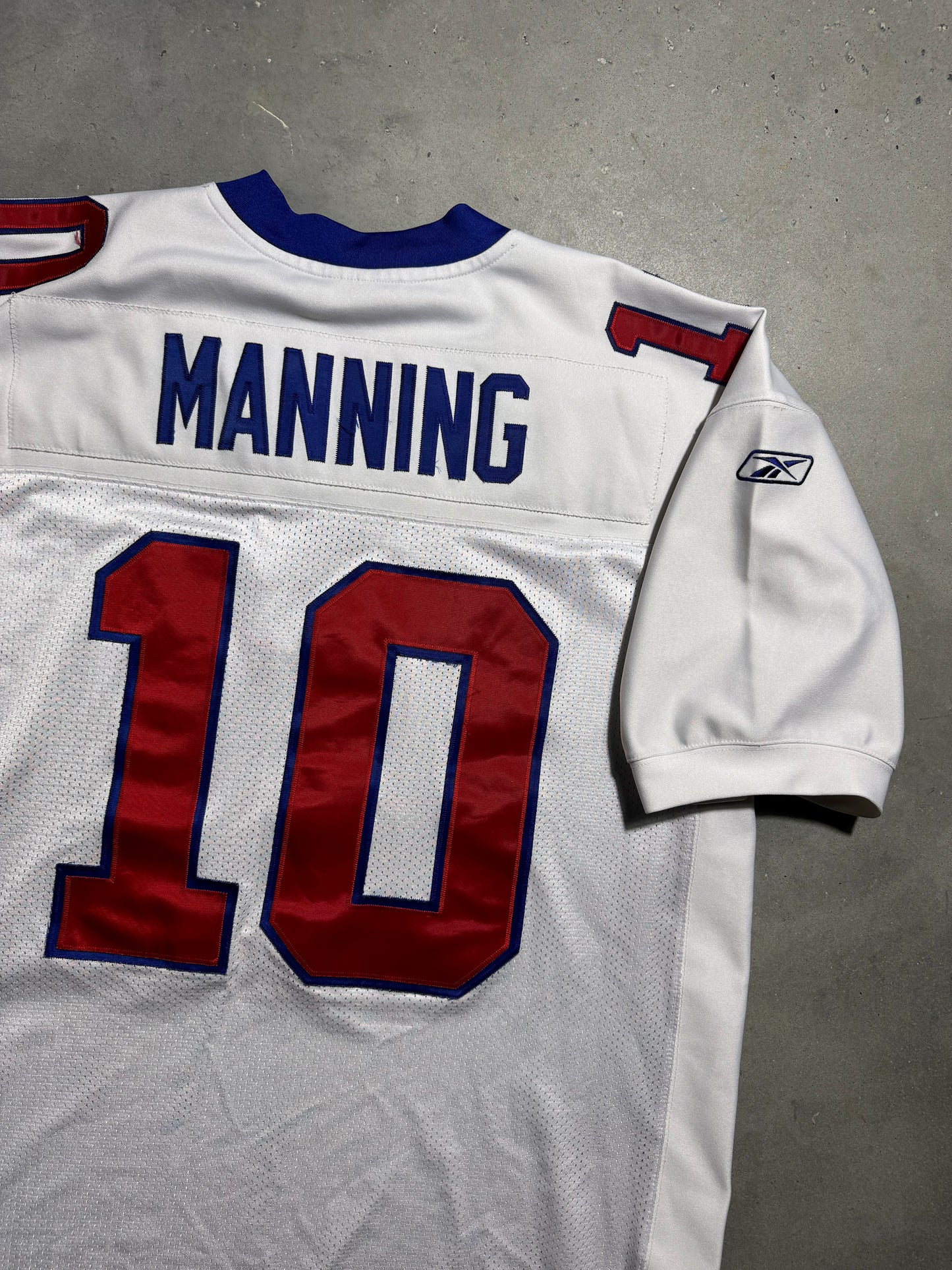 2004 New York Giants Eli Manning Vintage White Reebok Rookie Season Fully Embroidered On Field Authentic NFL Jersey (52/XXL)