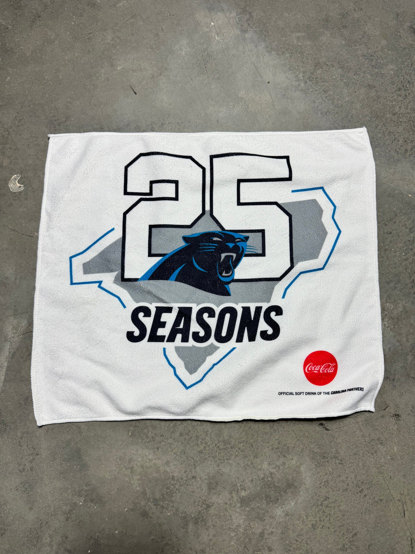 2019 Carolina Panthers x Coca-Cola 25th Season Logo Fan Towel