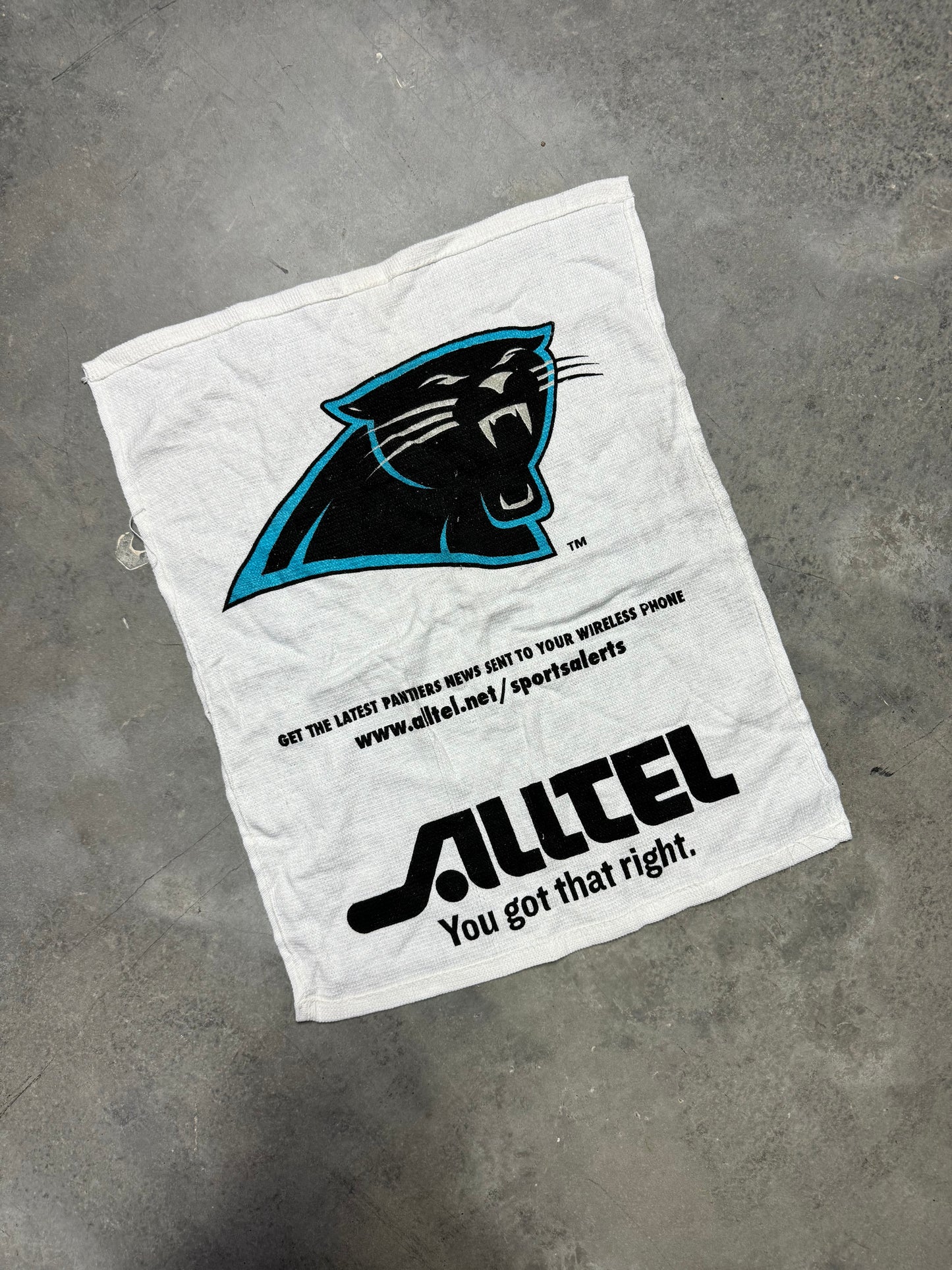 00’s Carolina Panthers x Alltel Vintage White Cotton Display NFL Fan Towel