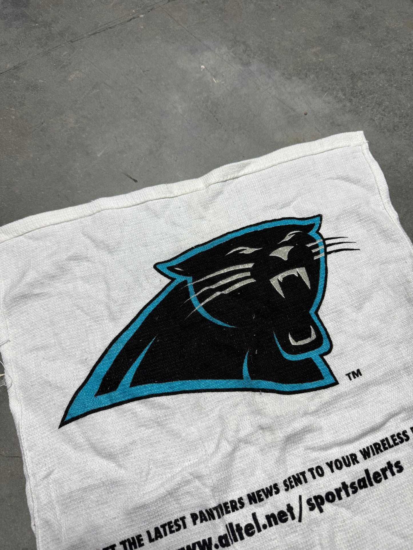 00’s Carolina Panthers x Alltel Vintage White Cotton Display NFL Fan Towel